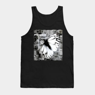 Butterfly Black and White Spray Paint Wall Tank Top